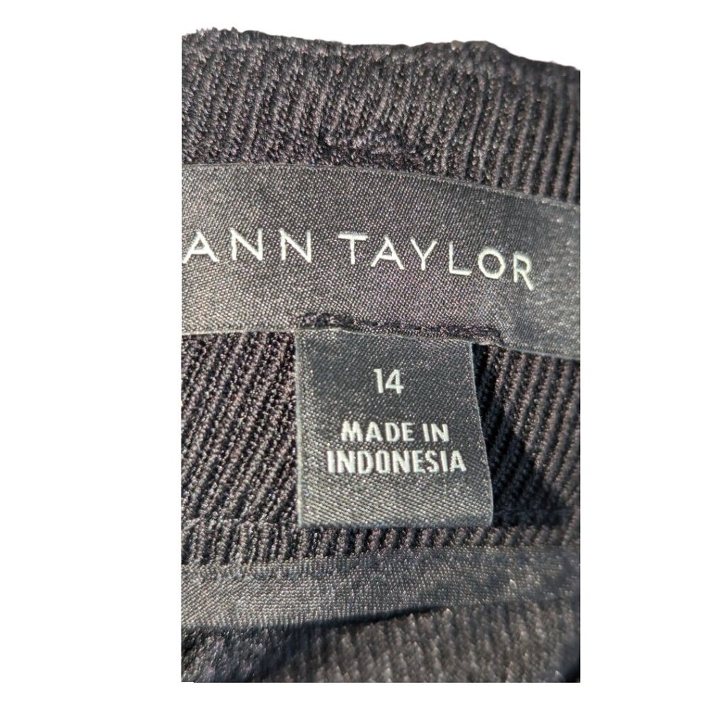 Ann Taylor Pants w Belt Skinny Corduroy Black High Rise High Waist Sz 14 - Picture 8 of 10